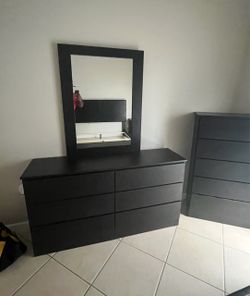 BLACK 6 DRAWER DRESSER 🖤✅🖤
