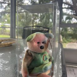 Verified Ty Beanie Baby: Peace Bear 1996 - Multicolor