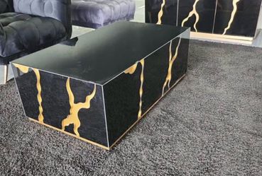 DESIGN COFFEE TABLE BLACK GLOSSY 47x20