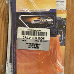 2003 Mustang Owner’s Manual/Reference Guide