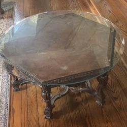 Vintage 3ft Round Glass Tabletop