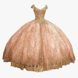 quinceañera / Sweet 16 / Prom Rose Gold/ Pink  Dress Size Small. Beautiful! 