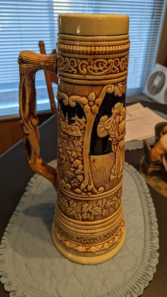 17.5-inch Tall German Beer Stein - Blue