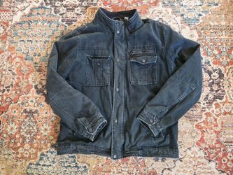 Unisex large Levi's black denim jacket with quilted lining #denimjacket #levis