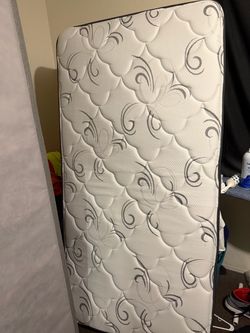 New Twin size mattress, boxspring, rails set