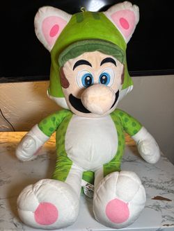 Cat Luigi Large Plush Nintendo Super Mario