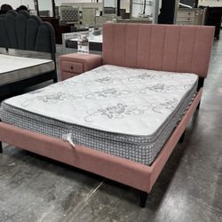 New Full Bed Frame With Mattress 