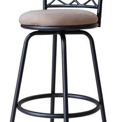 Roundhill Furniture Redico Adjustable Metal Barstool, Powder Coated Black