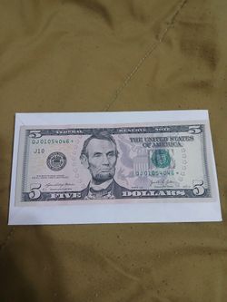 2021 US STAR NOTE ON A $5.00 BILL