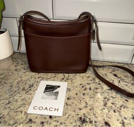 Vintage ‘90s Coach Mambo Bag #9062 Chocolate Brown Leather Crossbody Purse