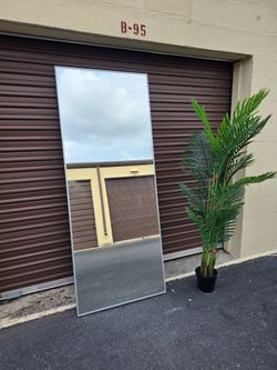 Large Full-Length Mirror with Silver Frame