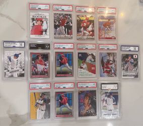 2018 Topps Shohei Ohtani Rookie Year Card Lot (14) & + Dodgers Angels Graded Lot