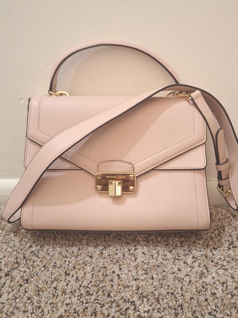 Michael Kors Pink Kinsley Crossbody Bag with Gold-Tone Hardware