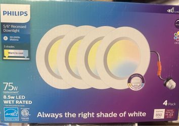 Philips 5/6" LED Recessed Downlight 4-Pack