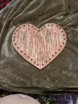 Wooden Red White And Brown Heart