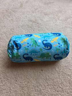 Dinosaur Microbead Bolster Pillow Kids Blue Squishy