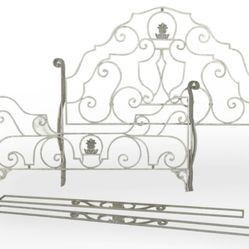 Antique Wrought Iron Queen Size Bed $280