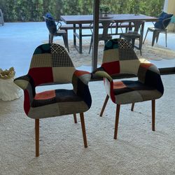 Mid century Modern Patchwork chairs 