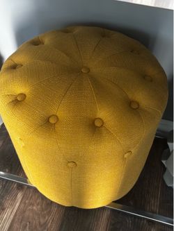 Mustard Yellow Tufted Ottoman