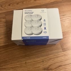 Ecoey FJ136GB Smoke Detector, Smoke Alarm, Fire Alarm, 6 Pack