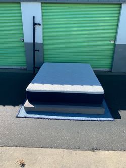 Queen size bed, and metal frame
