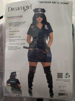 Costume, Adult Women's Dreamgirl Officer Pat U. Down Police 2X New