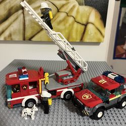 LEGO City Fire Ladder Truck 60107 & LEGO - City Fire Chief Response Truck 60231