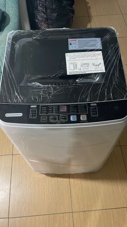 Lavadora portátil, lavadora completamente automática de capacidad de 11 libras con 8 programas de lavado, pantalla LED, 10 niveles de agua, combo comp