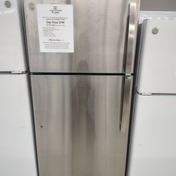 Mid Month Sale! GE 17.5 Cu. Ft. Top Freezer Refrigerator In Stainless Steel