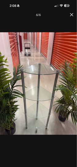 4-Tier Glass Corner Shelf Unit