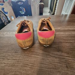 Tan And Hot Pink Womens Vans