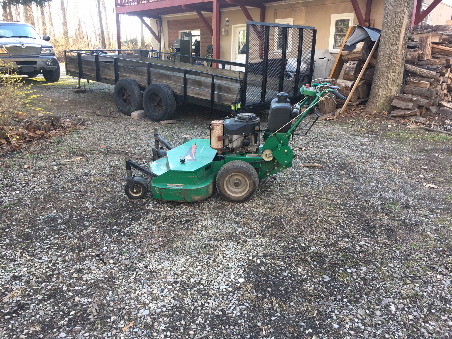 Trailer and lawnmower