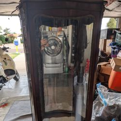 Antique Mahogany Curio Cabinet  5 Ft Tall