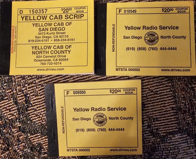 YELLOW CAB Coupon Books