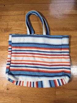 Original Señor Lopez Baja Woven Tote Bag Striped Recycled Fabric Made in Mexico