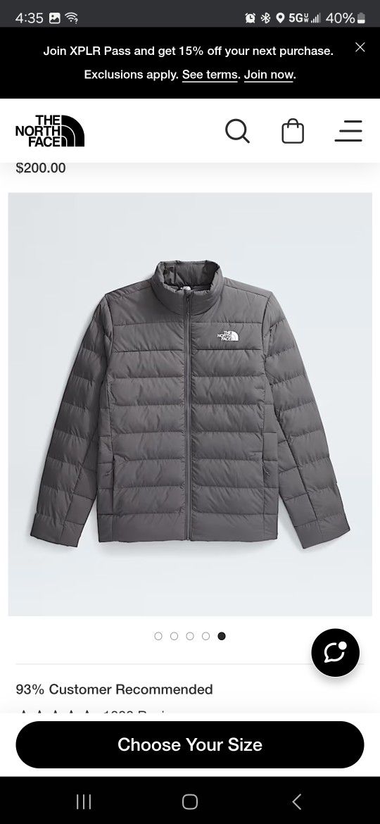 The North Face Men’s Aconcagua 3 Gray Puffer Jacket