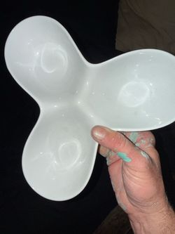 High end porcelain 3 dish serving tray