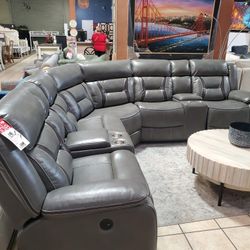 Sectional Faux Leather Sofa 