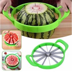 Stainless Steel Manual Watermelon Slicer, Creative Labor-saving Fruit Cutting Tool for Even Slices, Multipurpose Fruit Cutter for Parties, Effortless 