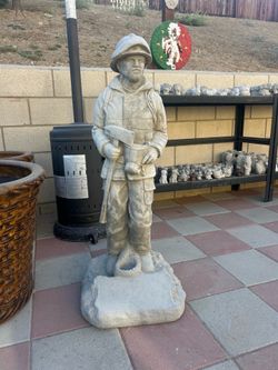 New Fireman Statue made out of cement