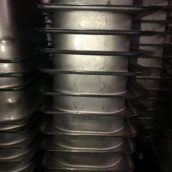 10 Lot 1/9th Pans Stainless Steel