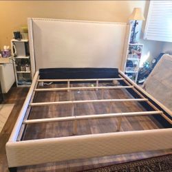 Upholstered Cal King bed good condition