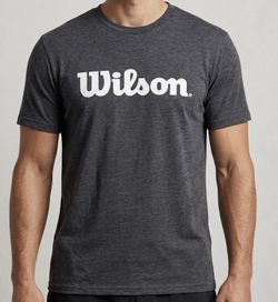 Wilson "Wilson Logo" T-Shirt Soft Poly Cotton Blend (Charcoal Gray) Size Small