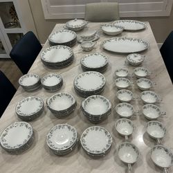 Vintage Noritake Japan China Pinetta complete setting for 12  plus the serving pieces