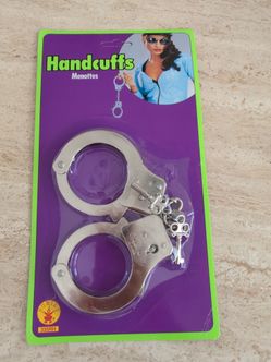 Metal Handcuffs with keys, Halloween Costume, Rubie's #335RH, Brand New