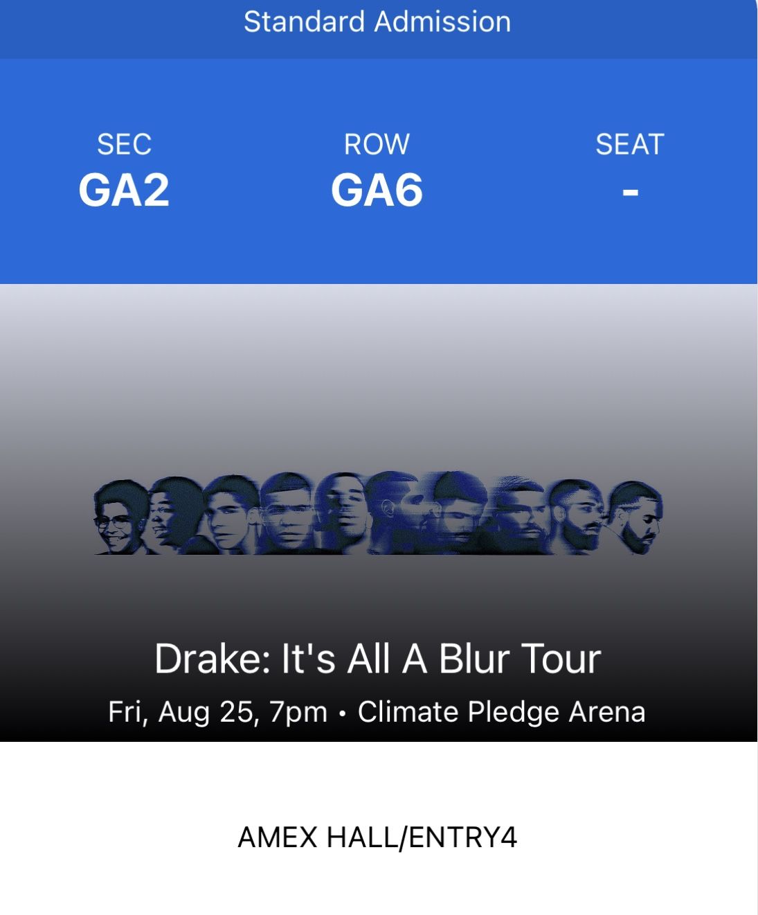 1x Drake GA Ticket Seattle
