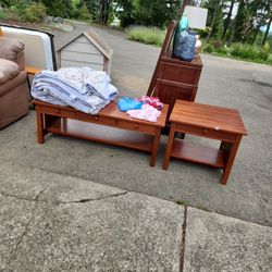 Coffee And End Table. Wood Set.