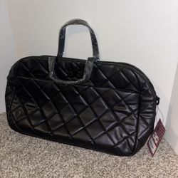 Brand New With Tags Gilda Paris Large Black Vegan Leather Crossbody Bag