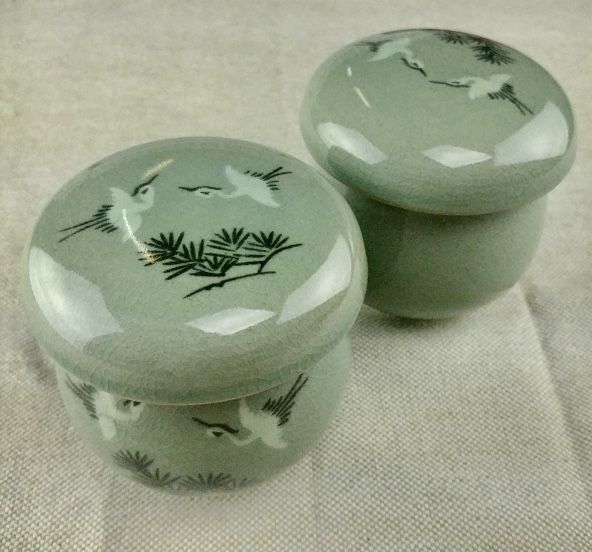 Korean celadon infuser cup/saucer (pair)v
