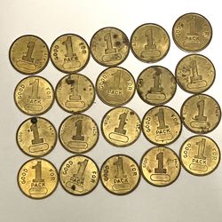 20 World War II Era Brass Trade Tokens 